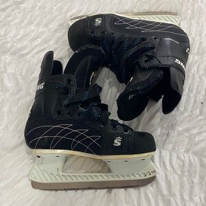 Black Ice Skates with White Accents